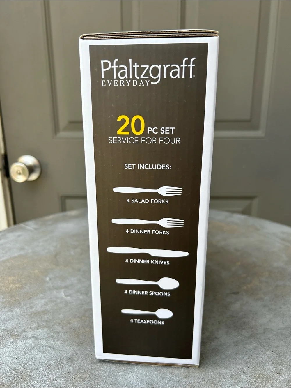 Pfaltzgraff Everyday Salisbury Satin 20-Pc Flatware Set - Silver Service for 4